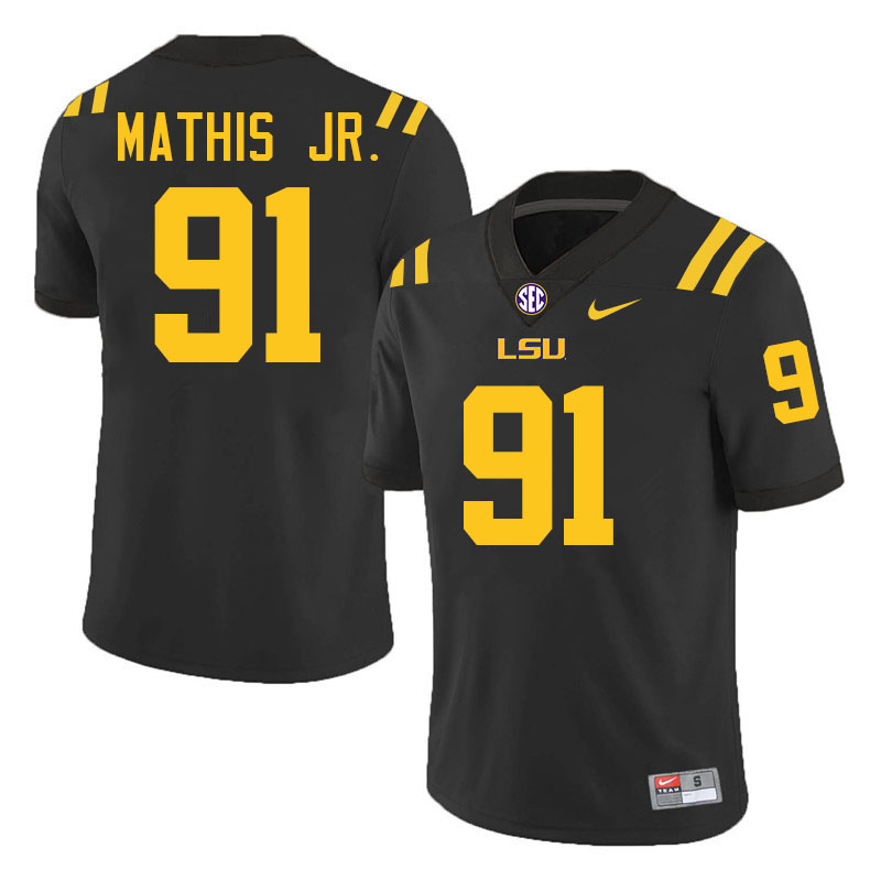 #91 Walter Mathis Jr. LSU Tigers Jersey,Louisiana State University Tigers Football Jersey-Black
